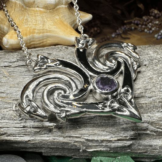 Marsaili Trinity Knot Necklace - Amethyst