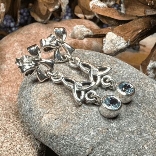 Joy Trinity Knot Earrings - Amethyst