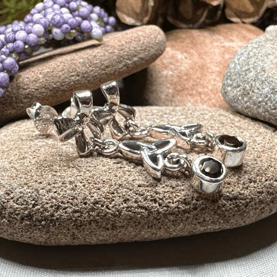 Joy Trinity Knot Earrings - Amethyst