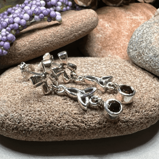 Joy Trinity Knot Earrings - Amethyst