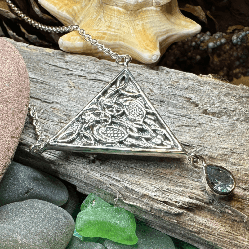 Kells Celtic Birds Necklace - Topaz
