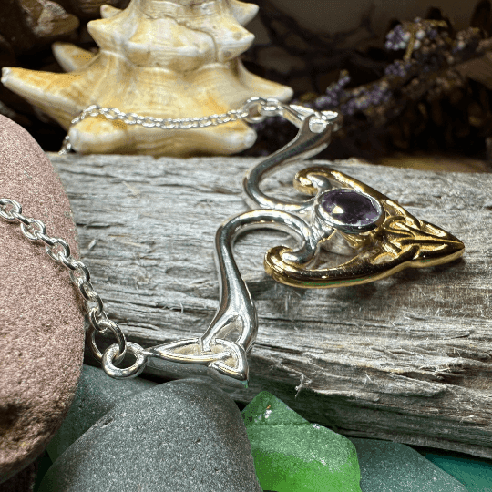 Koribella Trinity Knot Necklace - Amethyst