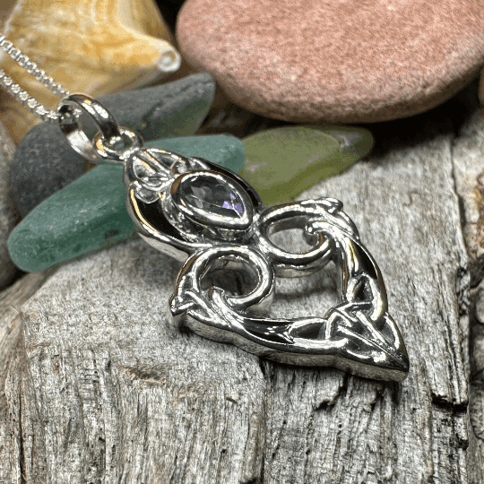 Cordelia Trinity Knot Necklace - 18 / Amethyst