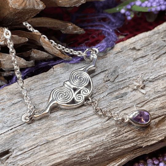 Liosa Celtic Spiral Necklace - Amethyst