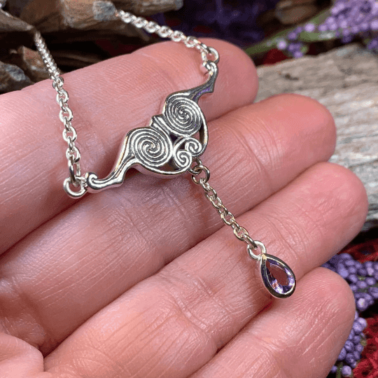 Liosa Celtic Spiral Necklace - Amethyst
