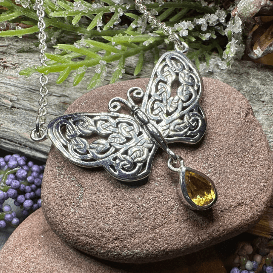 Celtic Butterfly Necklace - Amethyst