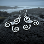 Triple Spiral Heart Earrings