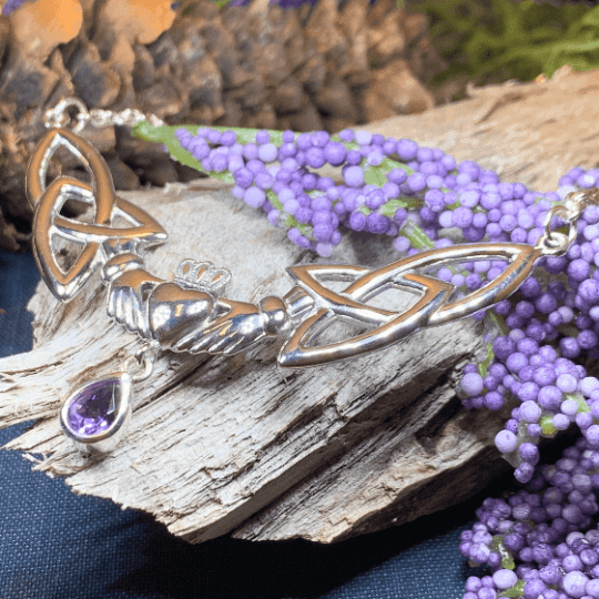 Erinna Claddagh Necklace - Amethyst