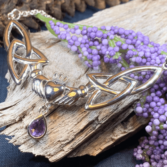 Erinna Claddagh Necklace - Amethyst