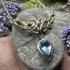 Celtic Double Knot Necklace - Garnet