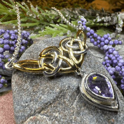 Celtic Double Knot Necklace - Amethyst