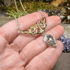 Celtic Double Knot Necklace - Garnet