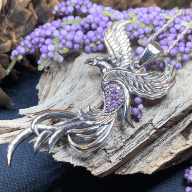 Firebird Phoenix Necklace - 18 / Amethyst