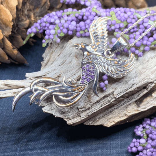 Firebird Phoenix Necklace - 18 / Amethyst