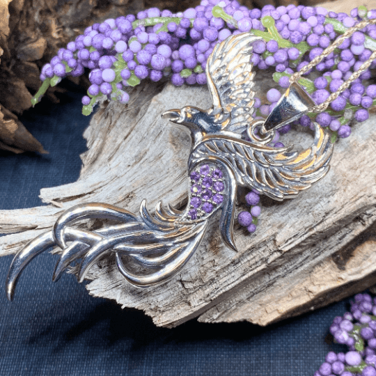 Firebird Phoenix Necklace - 18 / Amethyst