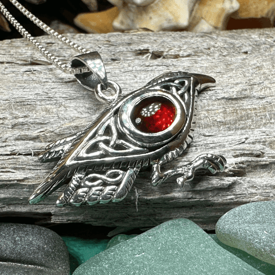 Nightdreamer Raven Necklace - 18 / Garnet