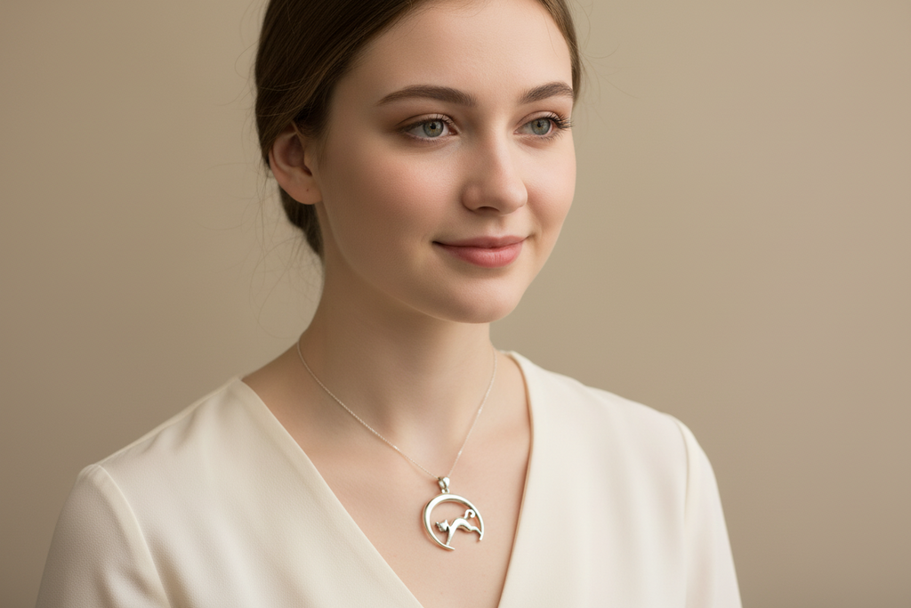 Crescent Moonrise Cat Necklace