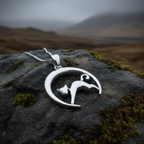 Crescent Moonrise Cat Necklace
