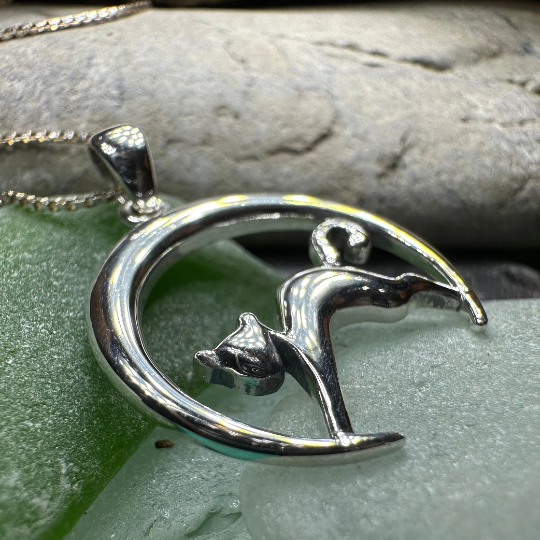 Crescent Moonrise Cat Necklace