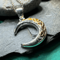 Trinity Knot Crescent Moon Necklace - 18
