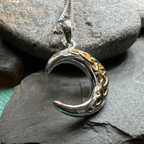 Trinity Knot Crescent Moon Necklace - 18