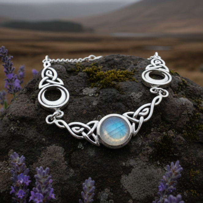 Celtic Triple Moon Necklace
