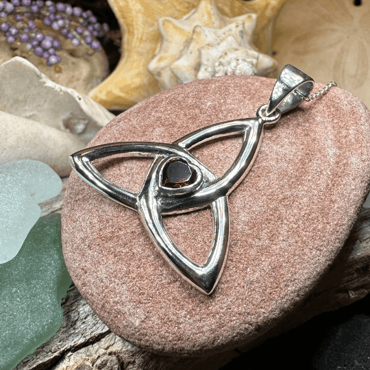 McKenna Trinity Knot Heart Necklace - Amethyst