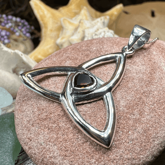 McKenna Trinity Knot Heart Necklace - Amethyst