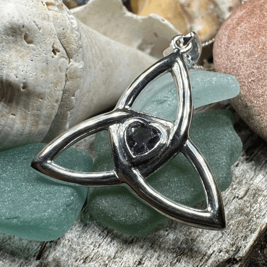 McKenna Trinity Knot Heart Necklace - Amethyst