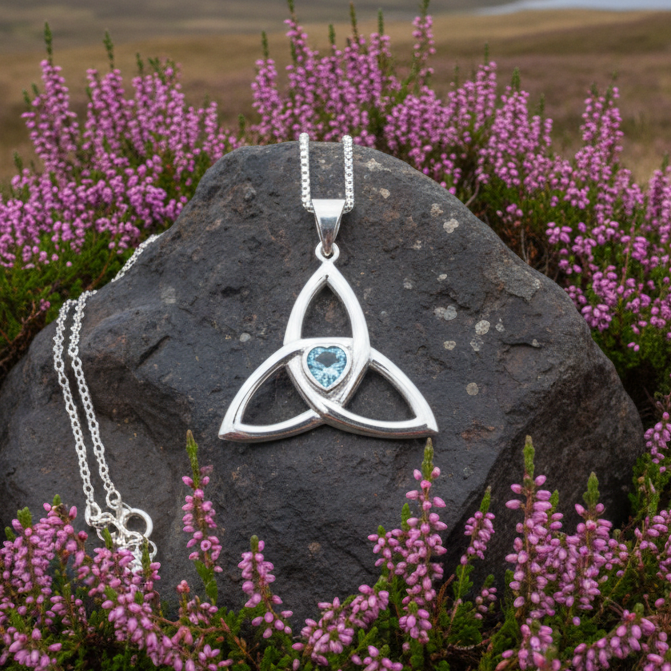 McKenna Trinity Knot Heart Necklace