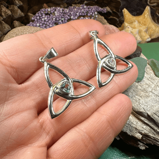 McKenna Trinity Knot Heart Necklace - Amethyst