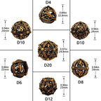 Pteranodon Round Bloodstained Hollow Metal D&D Dice Set