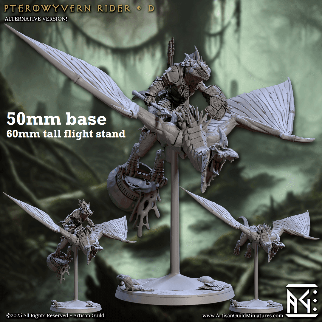 Pterowyvern Rider: Sculpt D (Pterodactyl Cavalry Unit) - No Helmet / Buckler / Javelin (with Javelin Quiver)