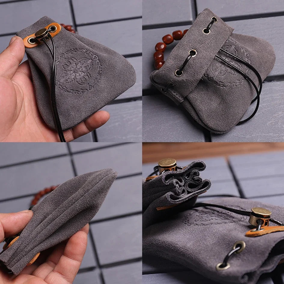 PU Genuine Leather For DND Dice Bag Tray 5 Celtic Designs Cute Drawstring Pouch for D&D Roleplaying RPG Gift Ideas Coin Purse