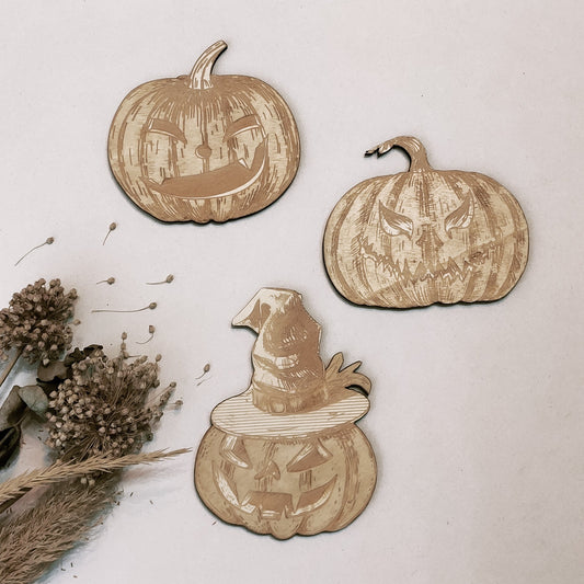 Pumpkins Halloween Party Supply - Wooden Ornament - Home Decor