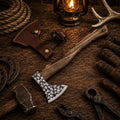 PUNISHER ETCHED HAND FORGED CARBON STEEL HANDMADE HUNTING VIKING TOMAHAWK HATCHET AXE 20”