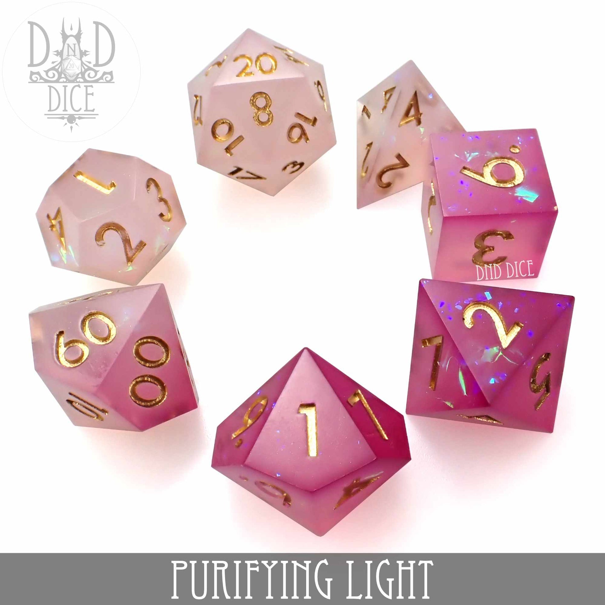 Purifying Light Handmade Dice Set (Color Change)