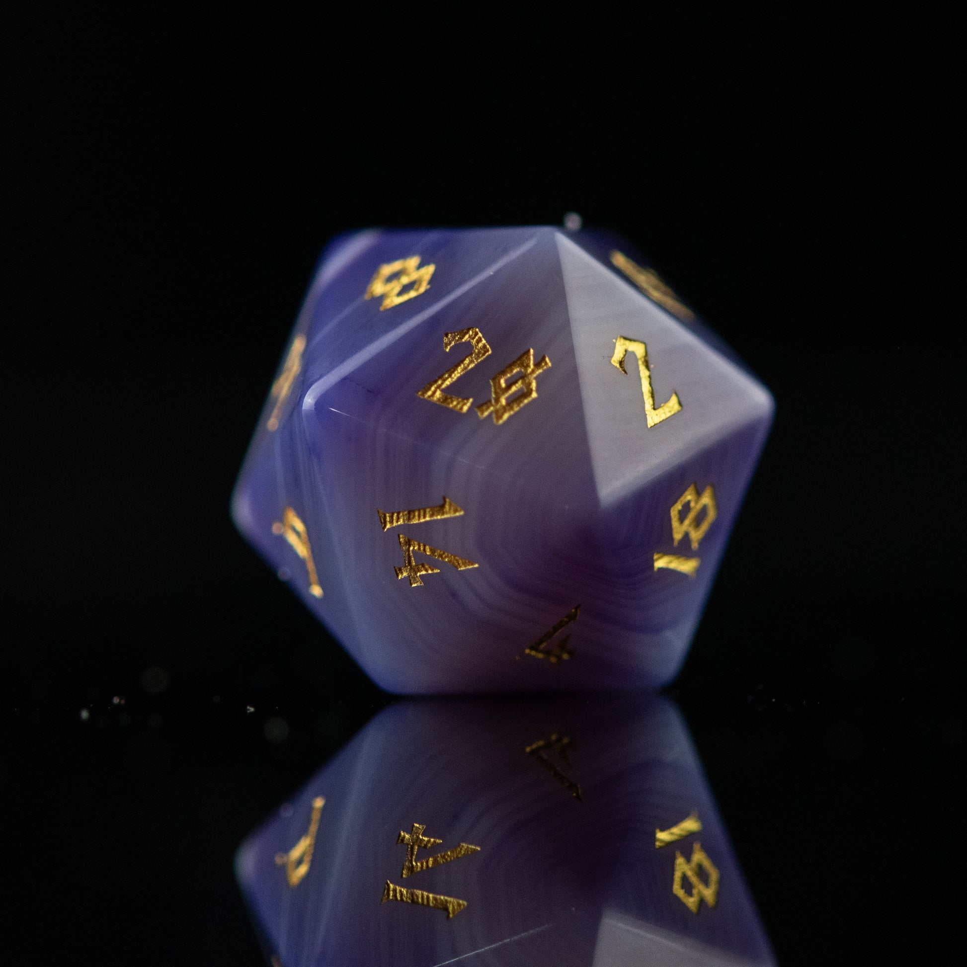 Purple Agate Stone Dice Set