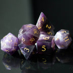 Purple Amethyst Gemstone Dice Set - 