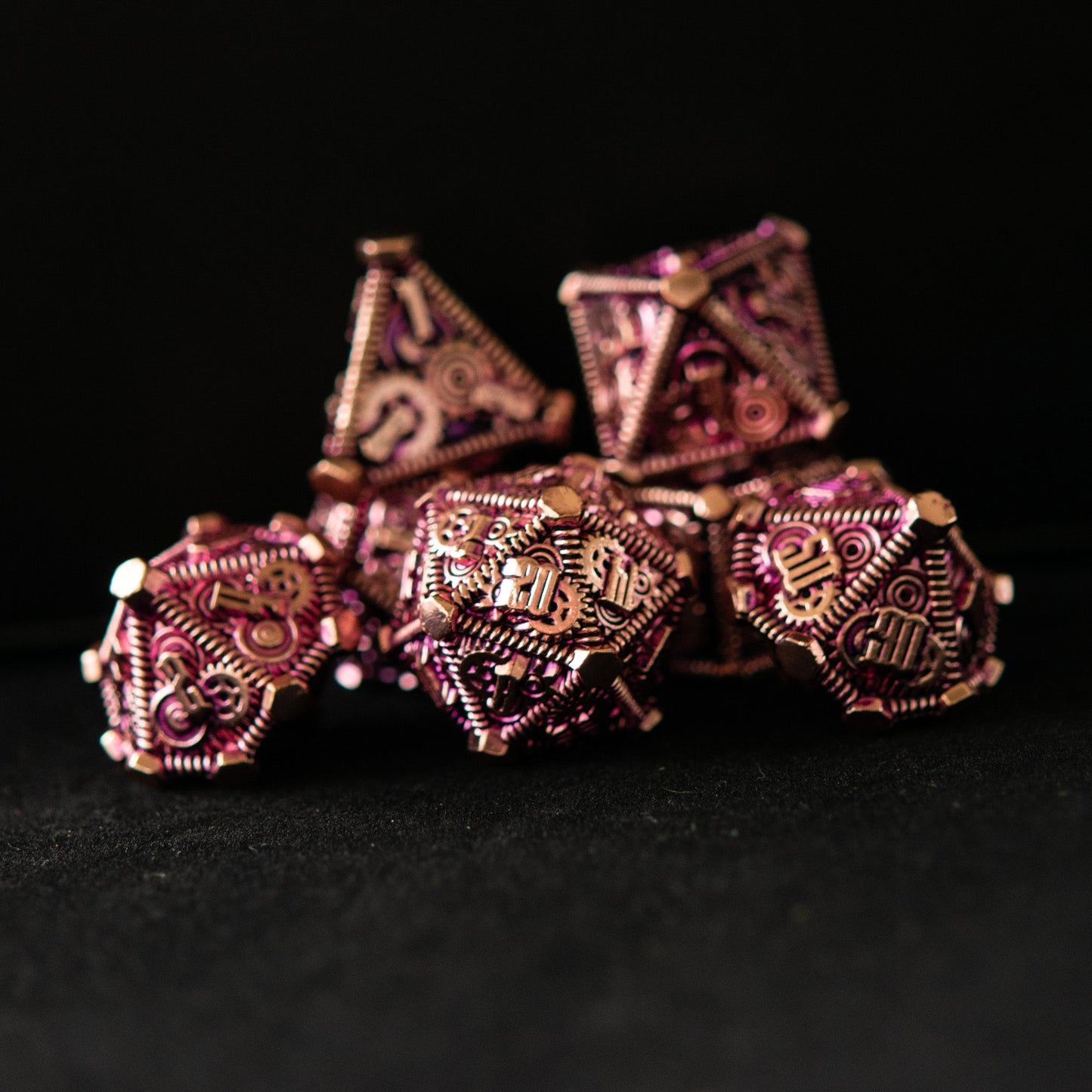 Purple and Bronze - Weird West Wasteland Metal Dice Set