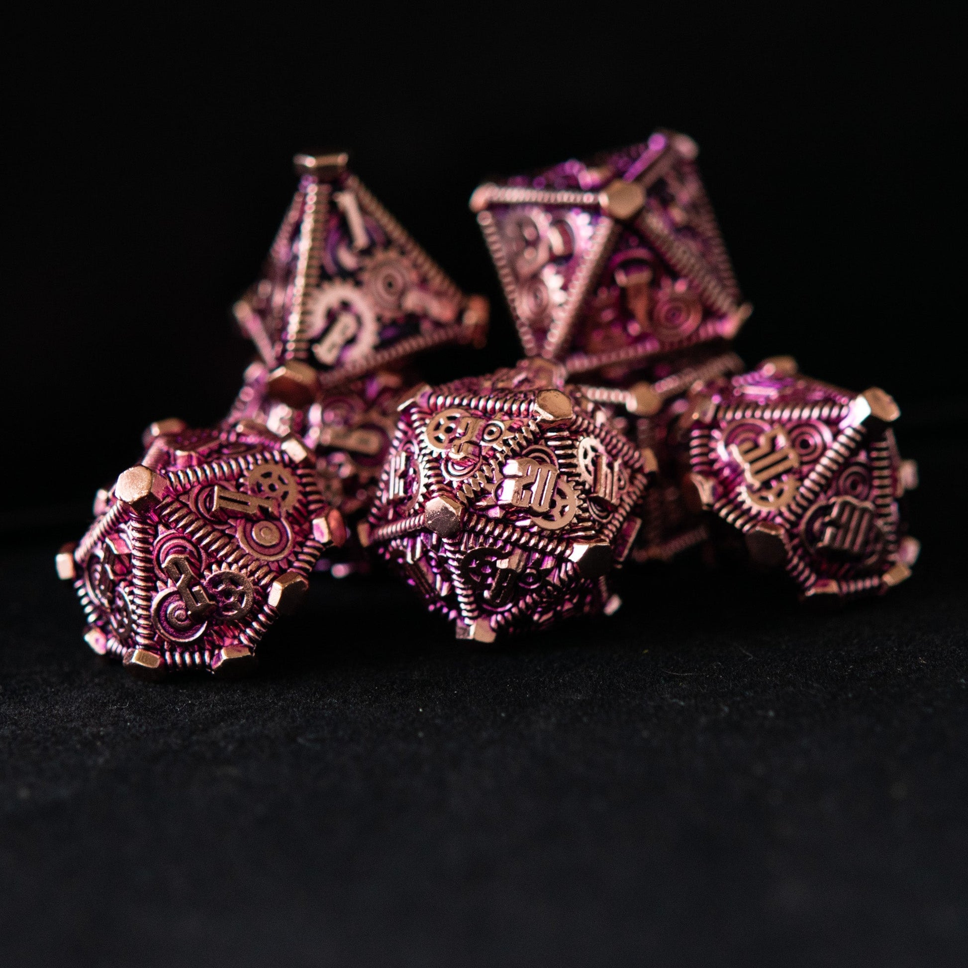 Purple and Bronze - Weird West Wasteland Metal Dice Set