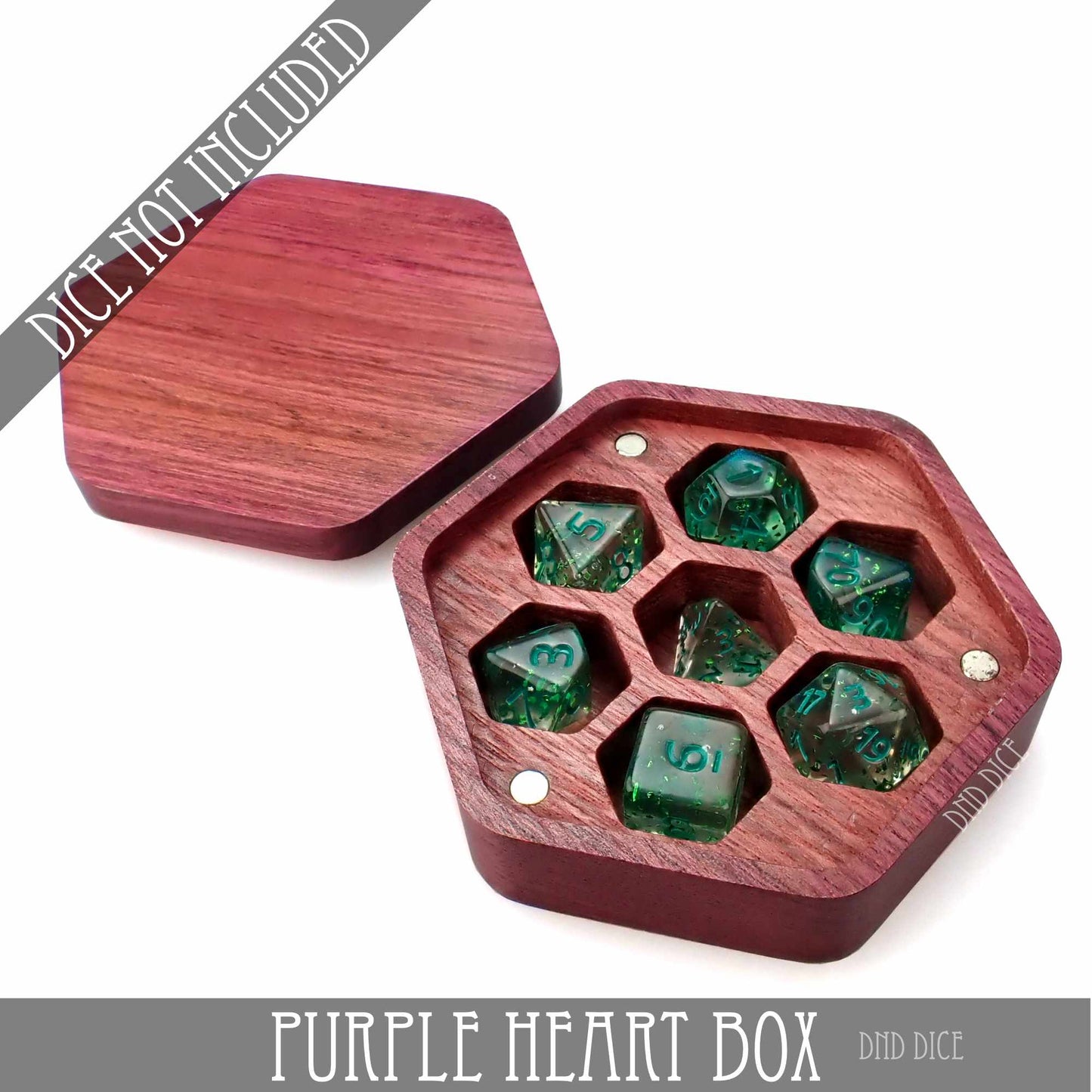 Purple Heart Wood Dice Box