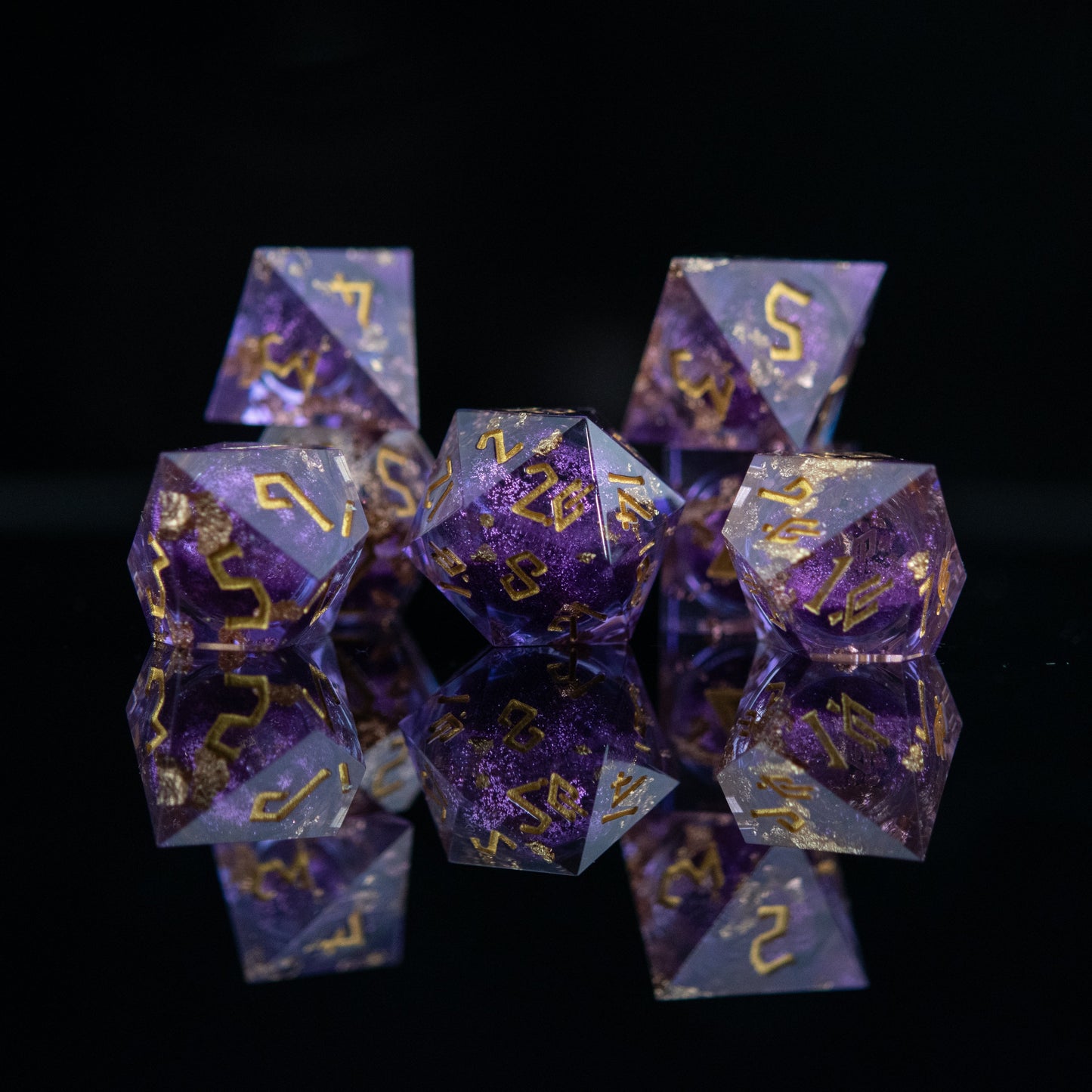 Purple Mage Liquid Core Dice Set