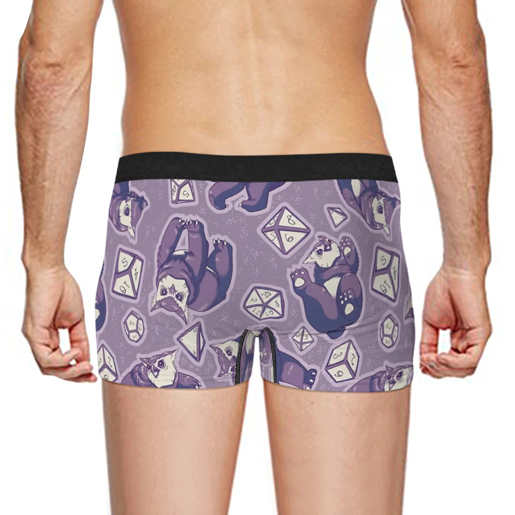 Purple Owlbears DnD Game Underpants Homme Panties Male Underwear Print Shorts Boxer Briefs