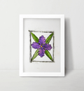 Purple Flower Painting Wall Art Print - 4x6