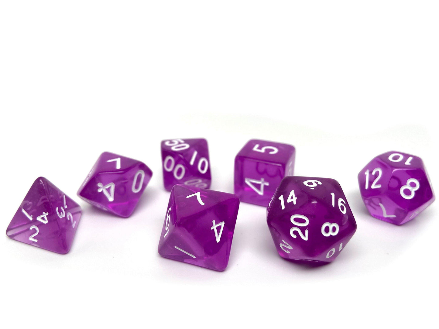 Purple Translucent Dice - 7 Piece Set