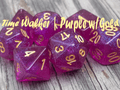 Time Walker | Purple w/Gold Glitter 7-Dice Set RPG Dice Set - 