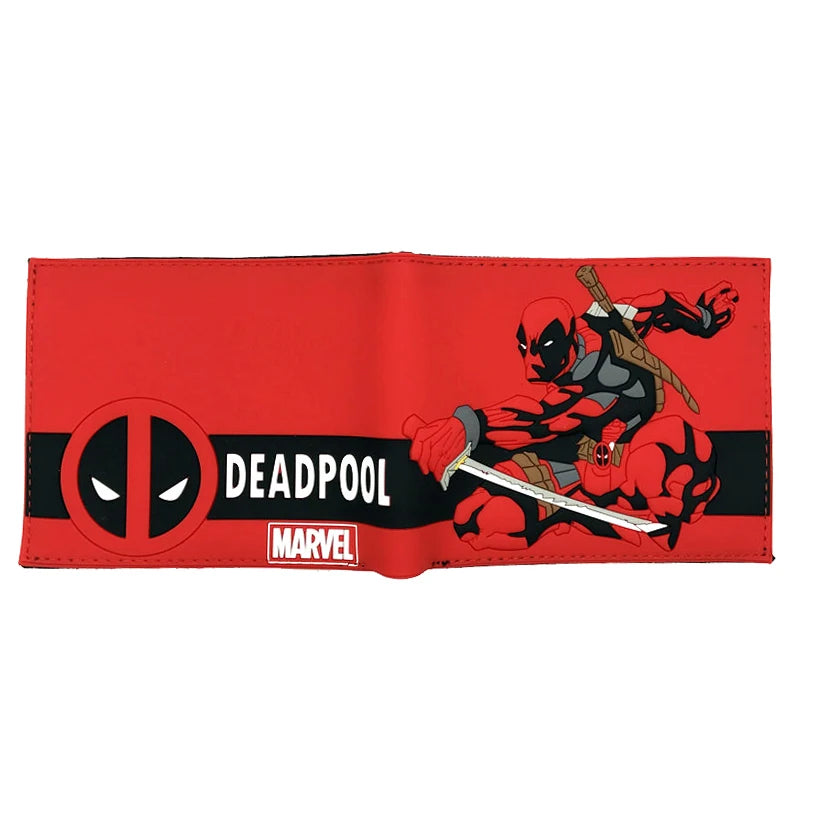 PVC Marvel Hero Deadpool Wallet Short Purse with Coin Pocket Gift for Boys Wholesale