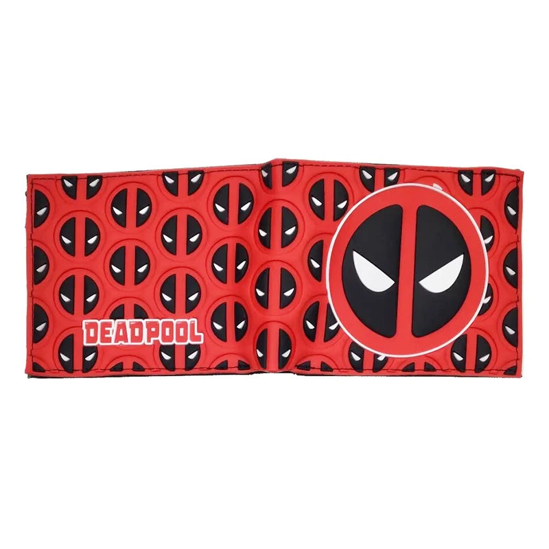 PVC Marvel Hero Deadpool Wallet Short Purse with Coin Pocket Gift for Boys Wholesale