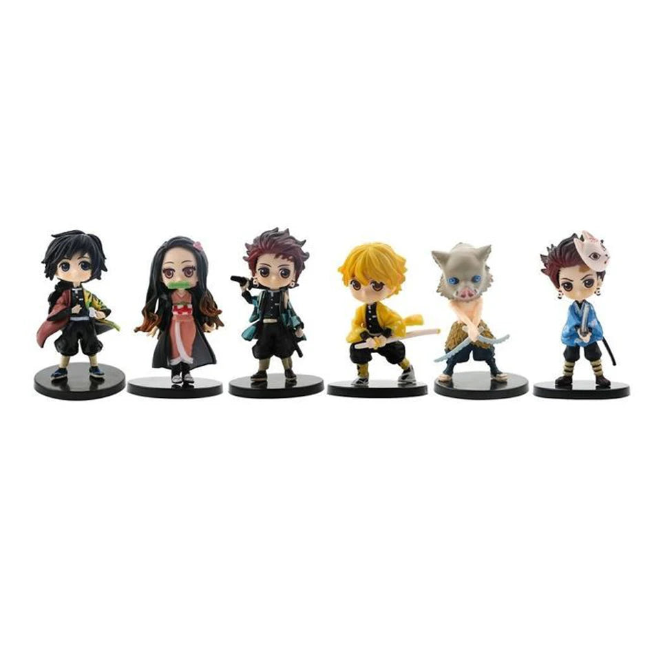 Q Posket Figure Wholesale Demon Slayer Mini Figurine 6pcs/12pcs/Sets Kimetsu No Yaiba